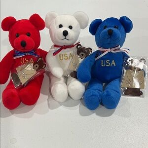 NWT Original Authentic Ty Beanie Babies USA!!! In Red, White, and Blue